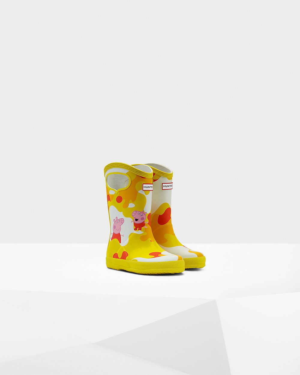 Kids Hunter Original First Peppa Pig Grab Handle - Rain Boots Yellow - 3759-SXTPV